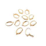 Leverback Earring Finding in Oval Shape with Ring, Lead Nickel Free, Brass Hoop Earring Findings in 18K Gold Plating (BENFER-006)