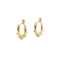 Round Latch-Back Earring Finding in 18K Gold Plating, One-Touch Hoop Earring with Multi-Loop, Nickel Free, Retail & Wholesale (BENFER008G)