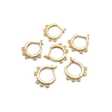 Round Latch-Back Earring Finding in 18K Gold Plating, One-Touch Hoop Earring with Multi-Loop, Nickel Free, Retail & Wholesale (BENFER008G)
