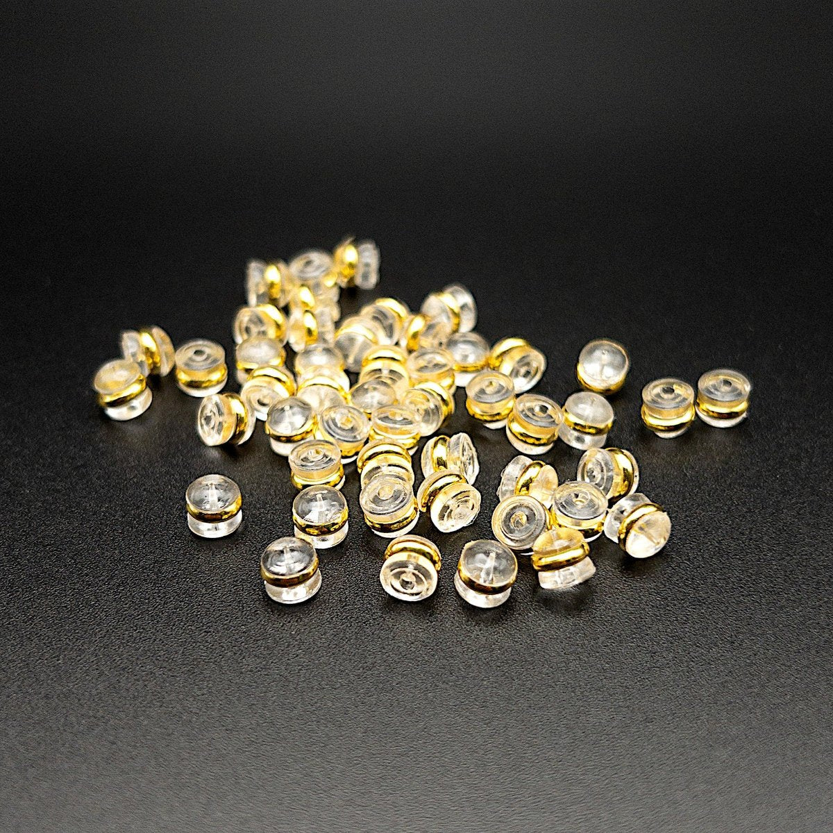Silicone Earring Backs 18K Gold Plated, Earring Backings for Sensitive Skin, Rubber Earring Back Stopper, Hypoallergenic Ear Nuts (BRER0035) - UniqueBeadsNY