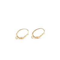 Leverback Earring Finding in Oval Shape with Ring, Lead Nickel Free, Brass Hoop Earring Findings in 18K Gold Plating (BENFER-006)