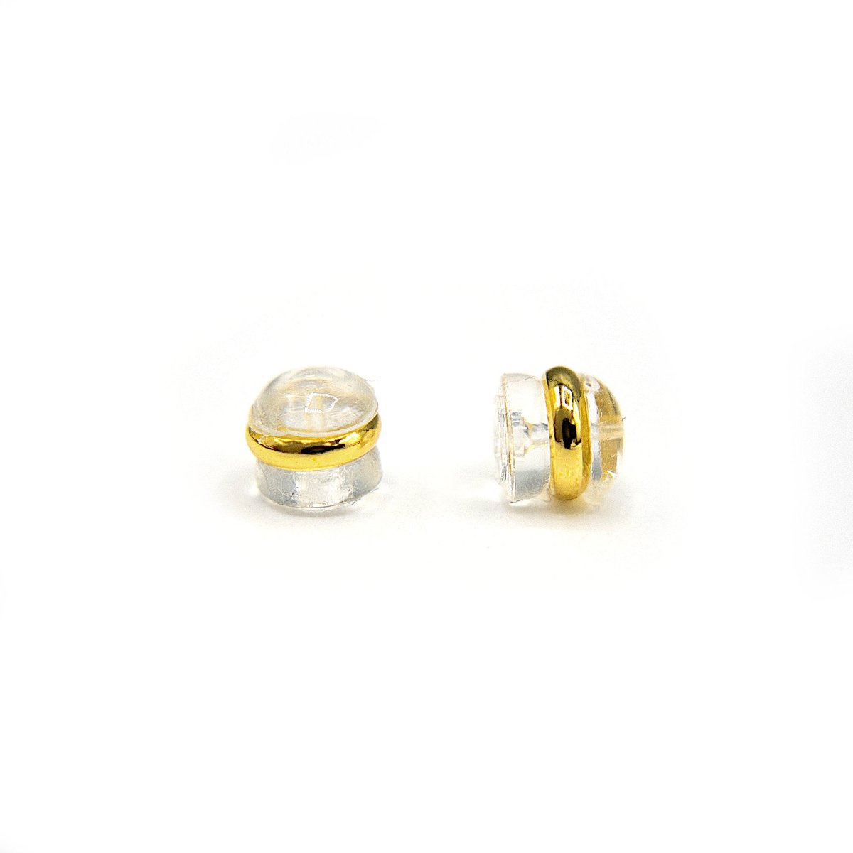 Silicone Earring Backs 18K Gold Plated, Earring Backings for Sensitive Skin, Rubber Earring Back Stopper, Hypoallergenic Ear Nuts (BRER0035) - UniqueBeadsNY
