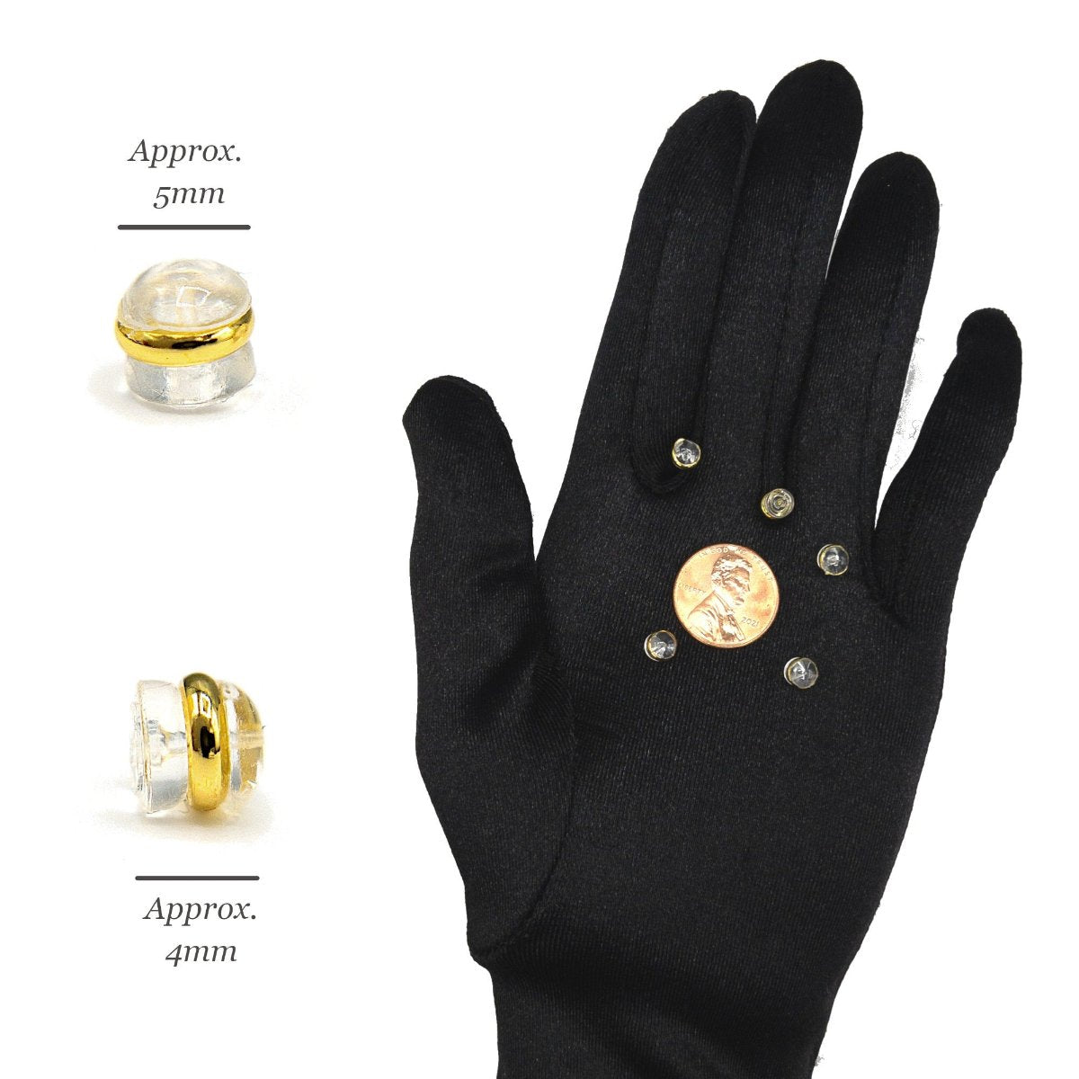 Silicone Earring Backs 18K Gold Plated, Earring Backings for Sensitive Skin, Rubber Earring Back Stopper, Hypoallergenic Ear Nuts (BRER0035) - UniqueBeadsNY