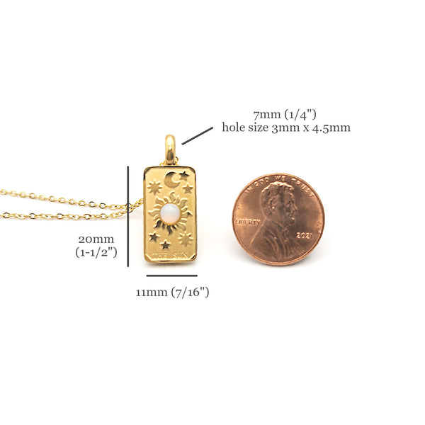 Tarot Card Necklace, Sun, Moon, Star, World, Gold Tarot Jewelry, 304 S –  UniqueBeadsNY