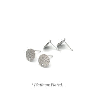 Round Earring Posts in Stardust Textured Finish, 18K Gold Plating, Lead & Nickel Free, Retail and Wholesale (BRER-0014G)