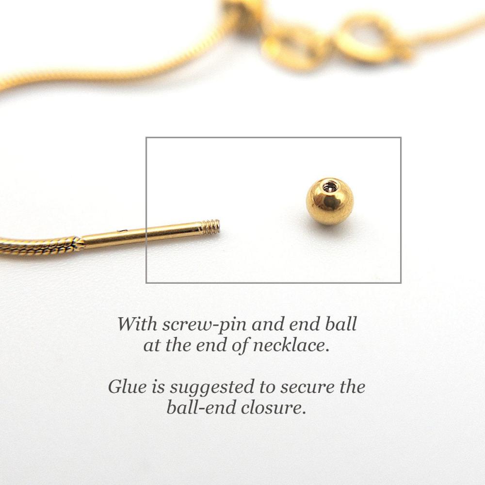 Minimalist Stainless Steel SNAKE CHAIN Necklace in 18K Gold, 1mm Threader Ready to Wear Adjustable Necklace, Add a Bead Venetian Necklace - UniqueBeadsNY