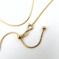 Minimalist Stainless Steel SNAKE CHAIN Necklace in 18K Gold, 1mm Threader Ready to Wear Adjustable Necklace, Add a Bead Venetian Necklace