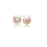 Freshwater Pearl Earring Post Finding with Loop for Making Drop Earring & Dangle Earring, With Ear Nut,Lead and Nickel Free 18K Gold Plating