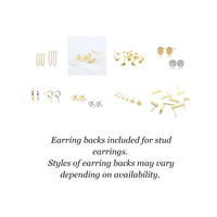 Pearl Stud Earring Findings, C Shaped Earring Posts in 18K Gold Plating with Loop, Nickel Lead Free, Imitation Pearl Earrings DIY Jewelry