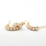Pearl Stud Earring Findings, C Shaped Earring Posts in 18K Gold Plating with Loop, Nickel Lead Free, Imitation Pearl Earrings DIY Jewelry - UniqueBeadsNY