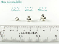 Cube Jewelry Beads in STERLING SILVER Plating, 5mm Beads with 4mm Large Hole, Retail & Wholesale (B002-5-S)